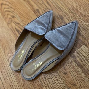 LULU’s suede slides